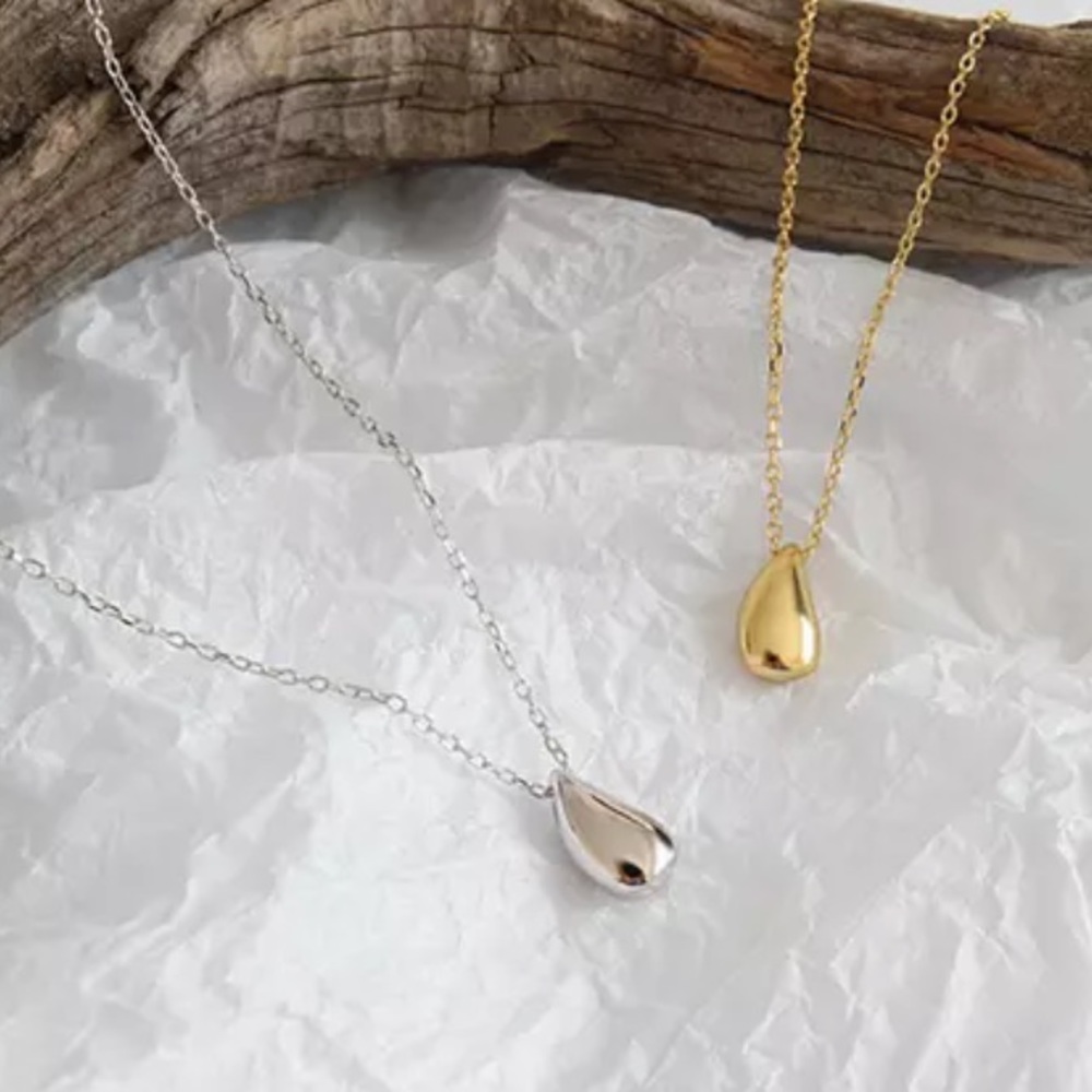 NEW 925 STERLING SILVER WATER DROP NECKLACE - Picture 4 of 6